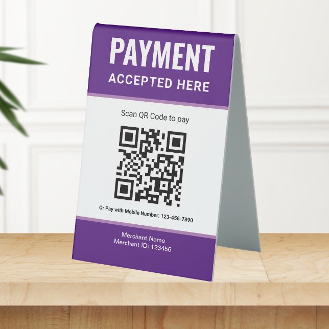 e-Wallet Scan to Pay QR Code Payment Table Tent (Creator Uploaded)
