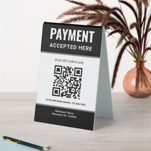 e_Wallet Scan to Pay QR Code Payment Table Tent Sign