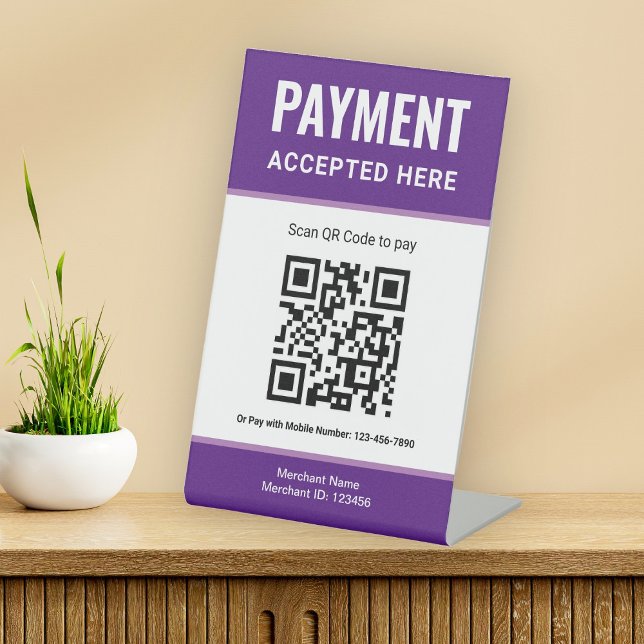 e-Wallet Scan to Pay QR Code Payment Tabletop Sign (Creator Uploaded)