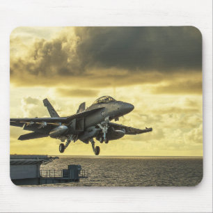 Ea18g growler fighter jet launching off carrier mouse pad