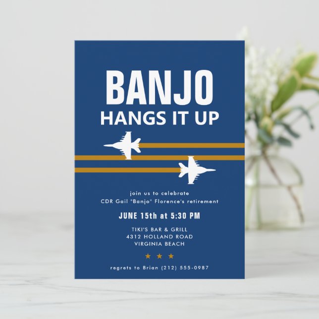 EA-18G Growler Fighter Jet Party Invitation (Standing Front)