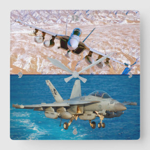 EA-18G GROWLER SQUARE WALL CLOCK