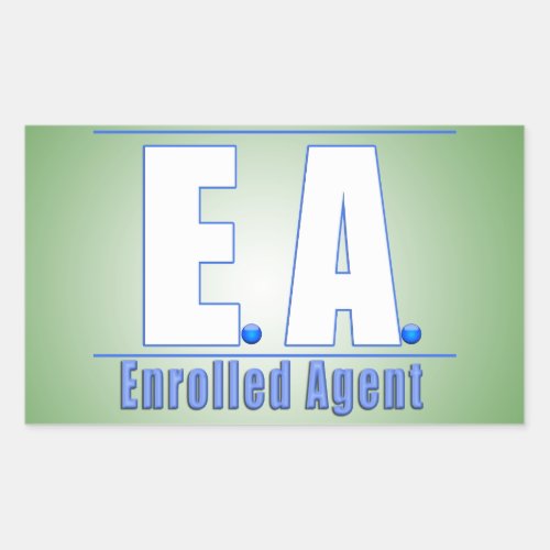EA LOGO1 ENROLLED AGENT RECTANGULAR STICKER