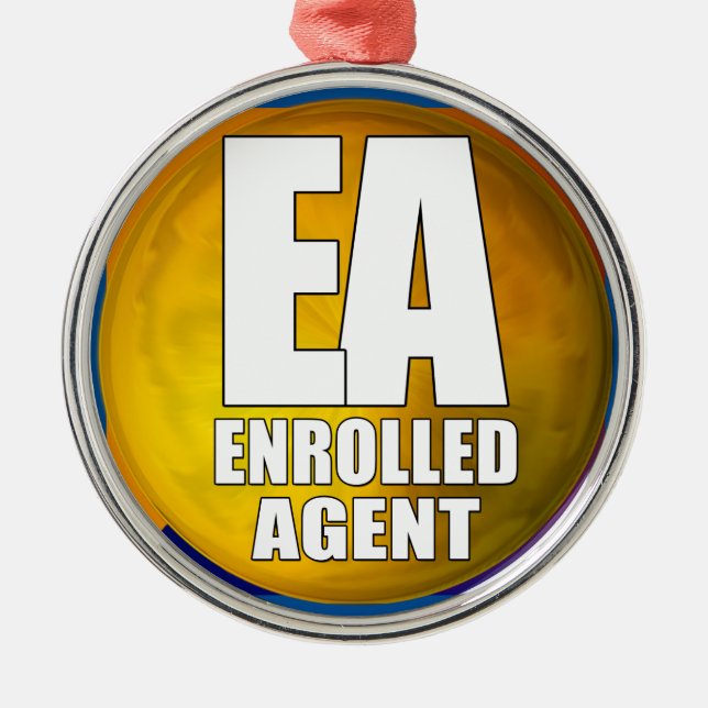 EA LOGO ENROLLED AGENT METAL ORNAMENT (Front)
