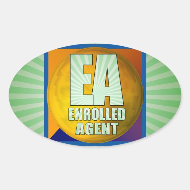 EA LOGO ENROLLED AGENT OVAL STICKER (Front)