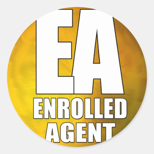 EA LOGO ENROLLED AGENT ROUND STICKERS | Zazzle