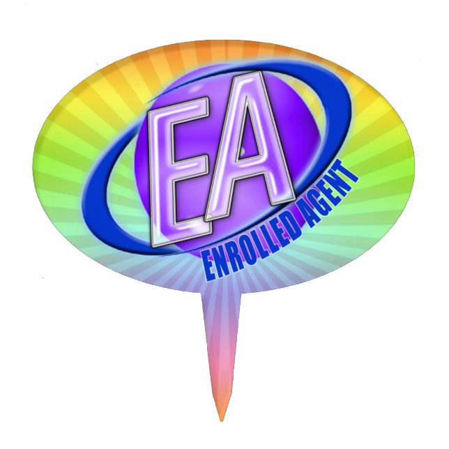 EA ORB SWOOSH LOGO - ENROLLED AGENT CAKE TOPPER (Front)