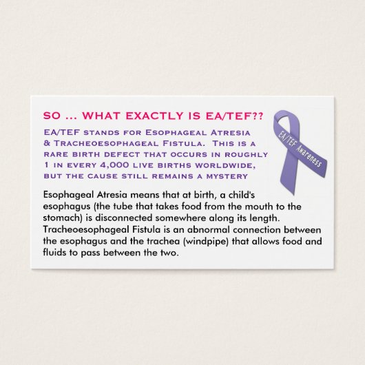 EA/TEF Education Cards (Front)