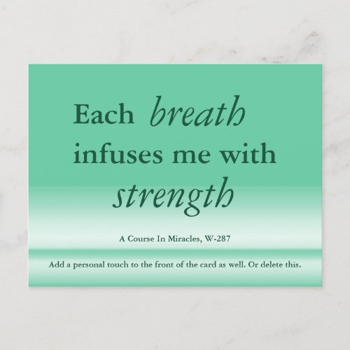 Each breath infuses me A Course In Miracles card