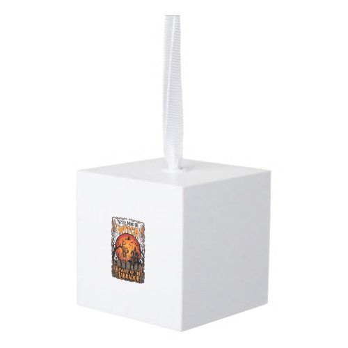 Each Day Joyful Halloween Haunted House Witch Cat  Cube Ornament