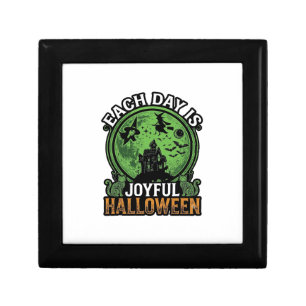 Each Day Joyful Halloween Haunted House Witch Cat Gift Box