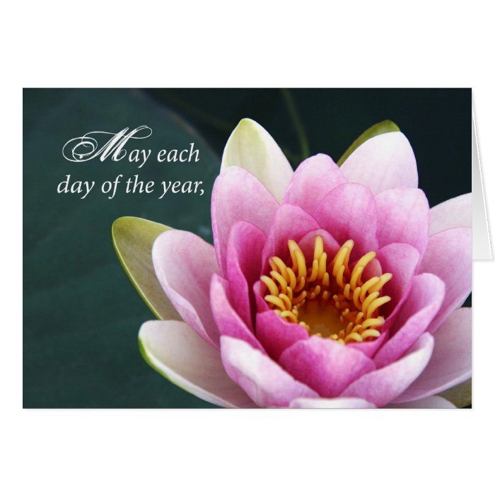 Each Day Pink Flower Birthday Greeting Cards