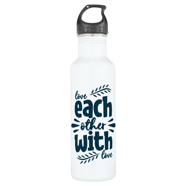Each Other With Love Stainless Steel Water Bottle (Front)