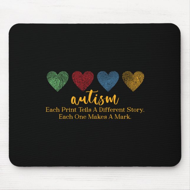 Each Print Tells A Different Story Fingerprint Hea Mouse Pad (Front)