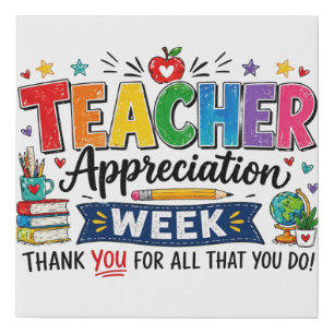 eacher Appreciation Week Thank You Teacher Faux Canvas Print