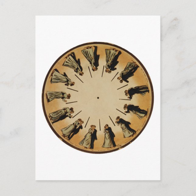 Eadweard Muybridge Couple Waltzing Phenakistoscope Postcard (Front)