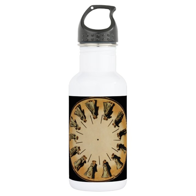Eadweard Muybridge Couple Waltzing Phenakistoscope Stainless Steel Water Bottle (Front)