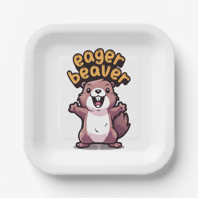 Eager Beaver Paper Plates (Front)