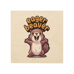 Eager Beaver Wood Wall Art