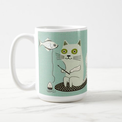 Eager Cartoon Cat Contemplates Dinner _ MUG