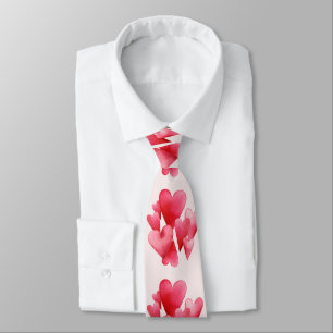 Eager Pink Hearts Neck Tie