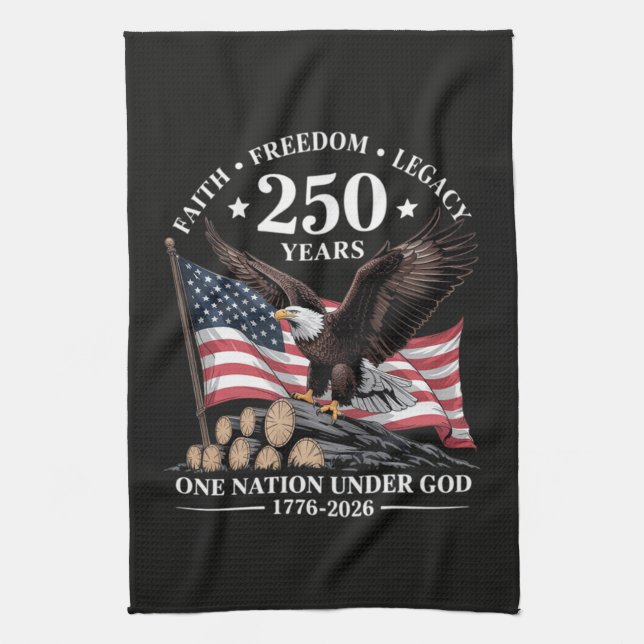 Eagle 250th Anniversary USA Kitchen Towel (Vertical)