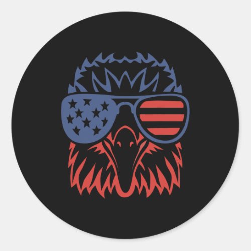 Eagle 4th Of July Usa American Flag  Classic Round Sticker