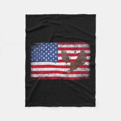 Eagle 4th Of July Usa American Flag Men Women Kids Fleece Blanket