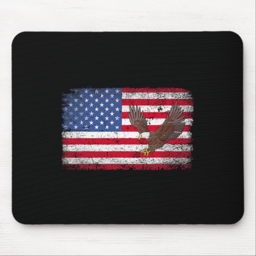 Eagle 4th Of July Usa American Flag Men Women Kids Mouse Pad