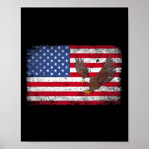 Eagle 4th Of July Usa American Flag Men Women Kids Poster