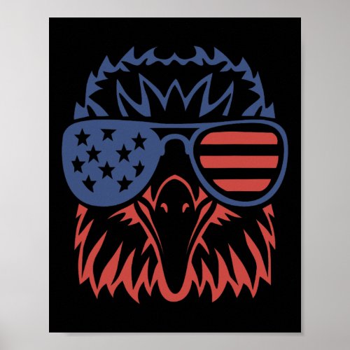 Eagle 4th Of July Usa American Flag  Poster