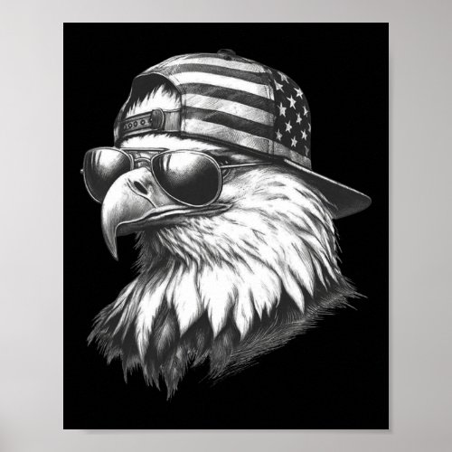 Eagle 4th Of July Usa American Flag  Poster