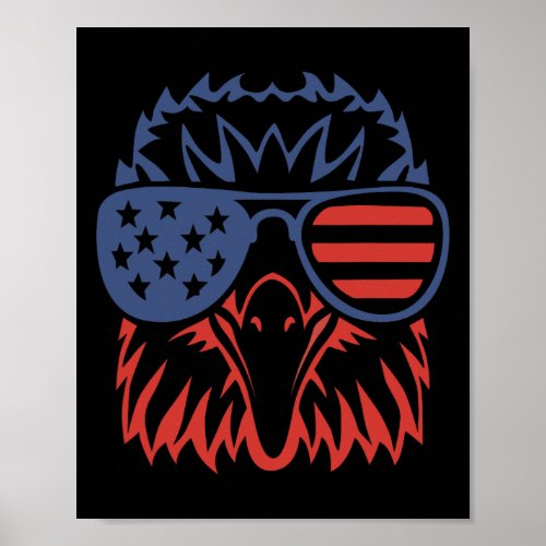 Eagle 4th Of July Usa American Flag  Poster