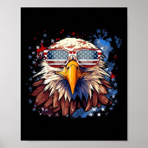 Eagle 4th Of July Usa Flag Independence Day  Poster