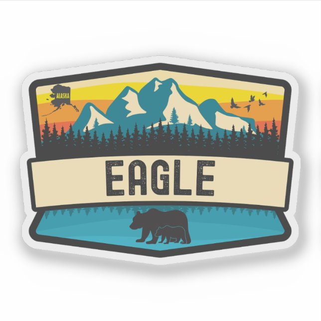 Eagle, Alaska Sticker (Front)