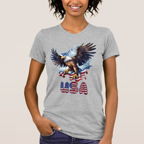 Eagle American Flag_4th Of July American Eagle T_Shirt
