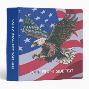 Eagle American Flag 4Th Of July Custom Photo Album 3 Ring Binder