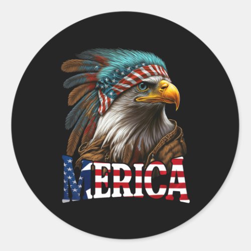 Eagle American Flag 4th Of July Merica 1  Classic Round Sticker