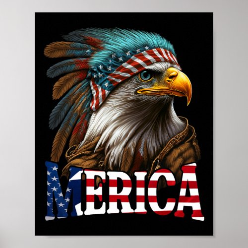 Eagle American Flag 4th Of July Merica 1  Poster