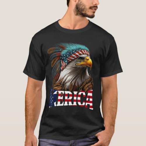 Eagle American Flag 4th Of July Merica 1  T_Shirt