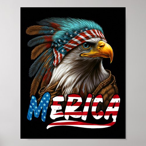 Eagle American Flag 4th Of July Merica 2  Poster