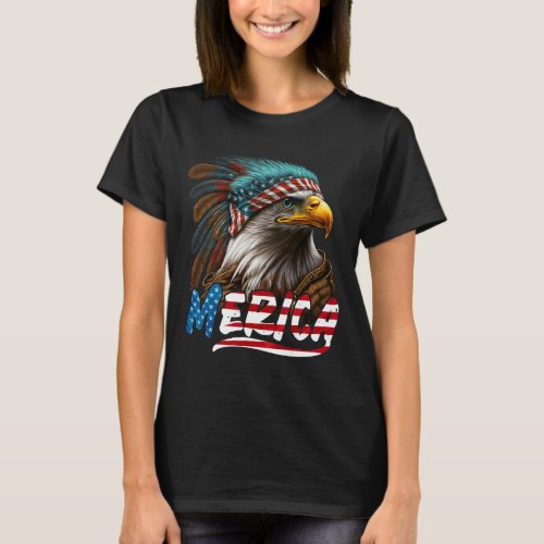 Eagle American Flag 4th Of July Merica 2  T_Shirt