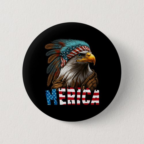 Eagle American Flag 4th Of July Merica 3  Button