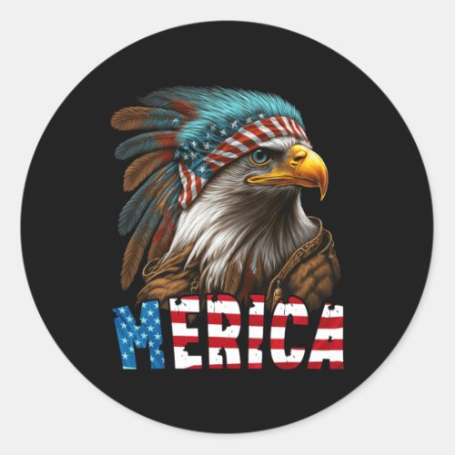 Eagle American Flag 4th Of July Merica 3  Classic Round Sticker