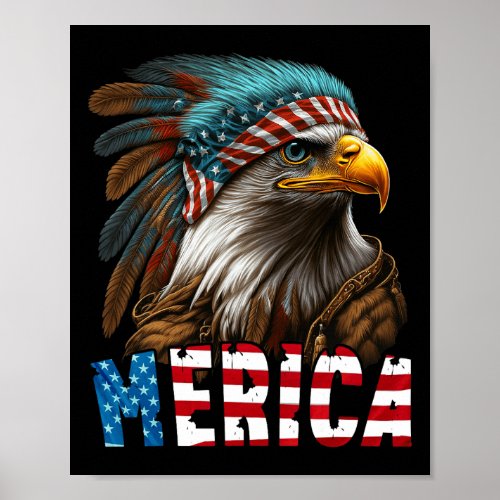 Eagle American Flag 4th Of July Merica 3  Poster