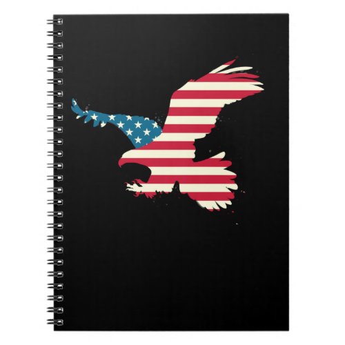 Eagle American Flag 4th of July USA Notebook