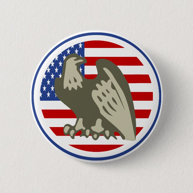 Eagle American Flag Button (Front)