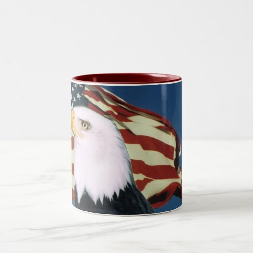 Eagle American Flag Coffee Cup Two-Tone Coffee Mug | Zazzle