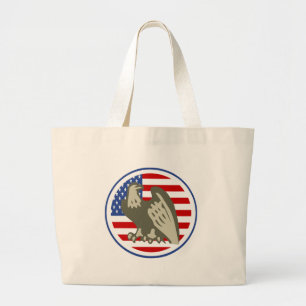 Eagle American Flag Large Tote Bag