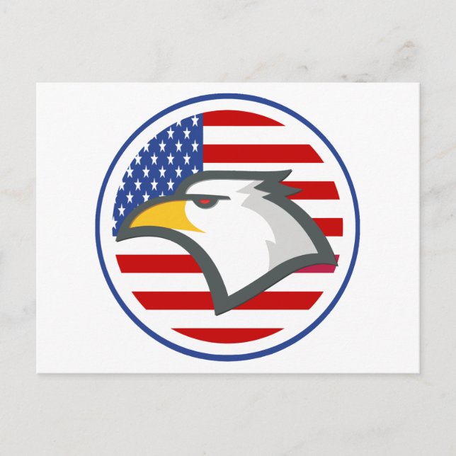 Eagle American Flag Postcard (Front)